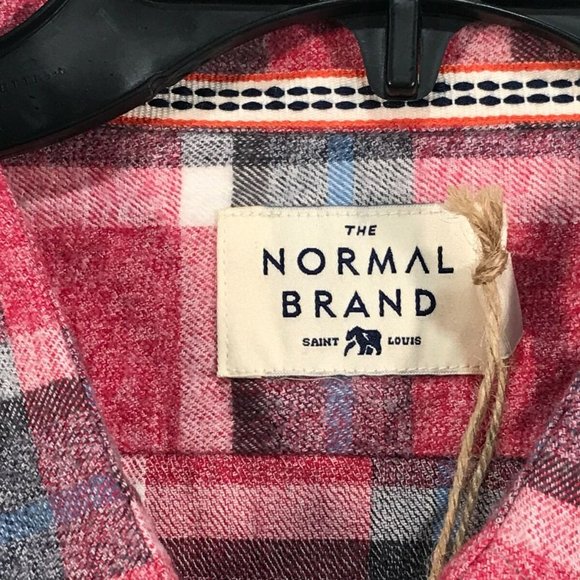 Normal Brand Men's Twisted Yarn Long Sleeve Plaid Button Up Shirt, Size XL - Red - Picture 7 of 12